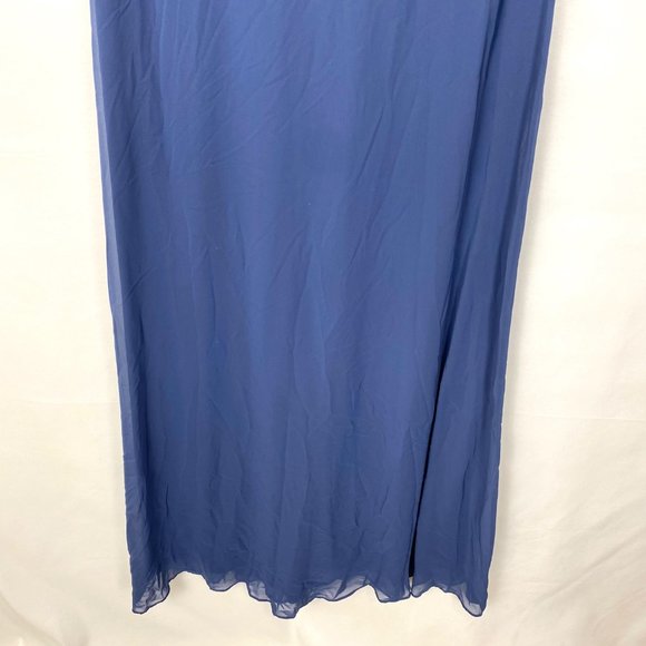 Alex Evenings Mock Two-Piece Sequin Chiffon Gown Lace Dress Wedgewood 12 - Picture 6 of 11